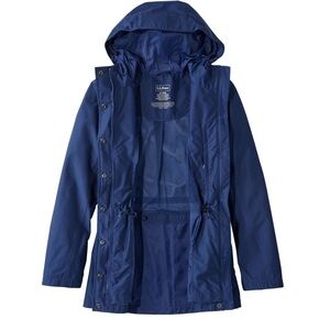 LL Bean Women’s H2OFF Rain Jacket, Mesh-Lined in Blue W2217 Sz M